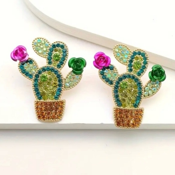 ✨Betsey Johnson Castelo Flowering Cactus Earrings - Picture 3 of 7